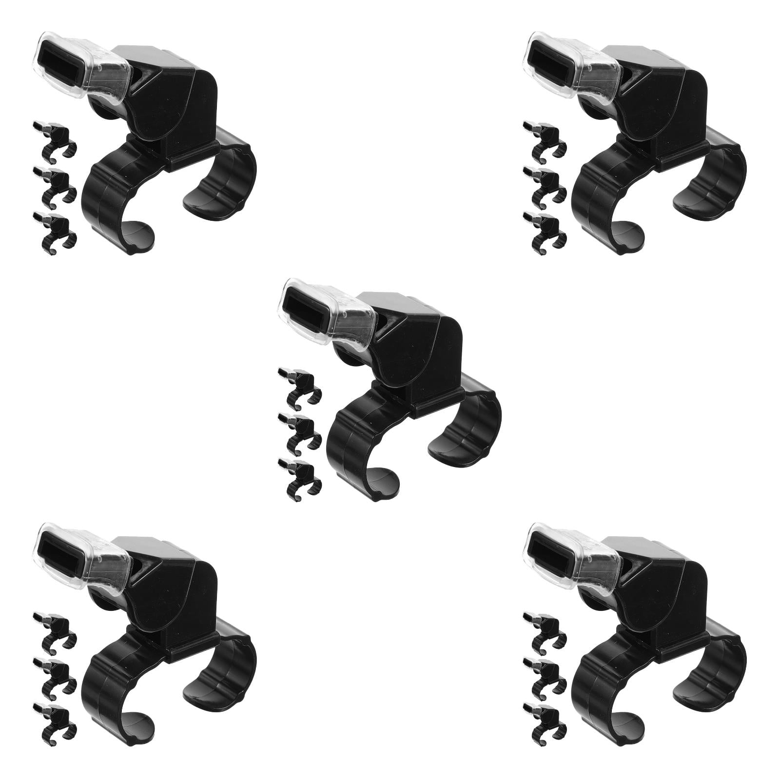 Hemoton  5 Count Football Coaching Supplies Electronic Whistles for Referees Black