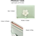 thumbnail image 3 of Cute Wallet for Girls Women Mini Small Tri-folded Wallet PU Leather Cash Pocket Card Holder Coin Purse with Window (Green, Flower), 3 of 5