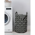 thumbnail image 3 of Abstract Laundry Bag, Triangles Arranged in a Table Square Basic and Repetitive, Hamper Basket with Handles Drawstring Closure for Laundromats, 13" x 19", Dark Grey and Eggshell, by Ambesonne, 3 of 4