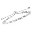 thumbnail image 3 of JewelStop Sterling Silver Diamond Cut/ textured Finish 3.8mm Paperclip Link Friendship Bracelet with Draw String Clasp - 9.25", 3 of 5