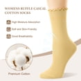 thumbnail image 4 of Loritta 7 Pairs Ruffle Socks Womens Crew Socks Casual Cute Frilly Cotton Socks for Women Soft, 4 of 9