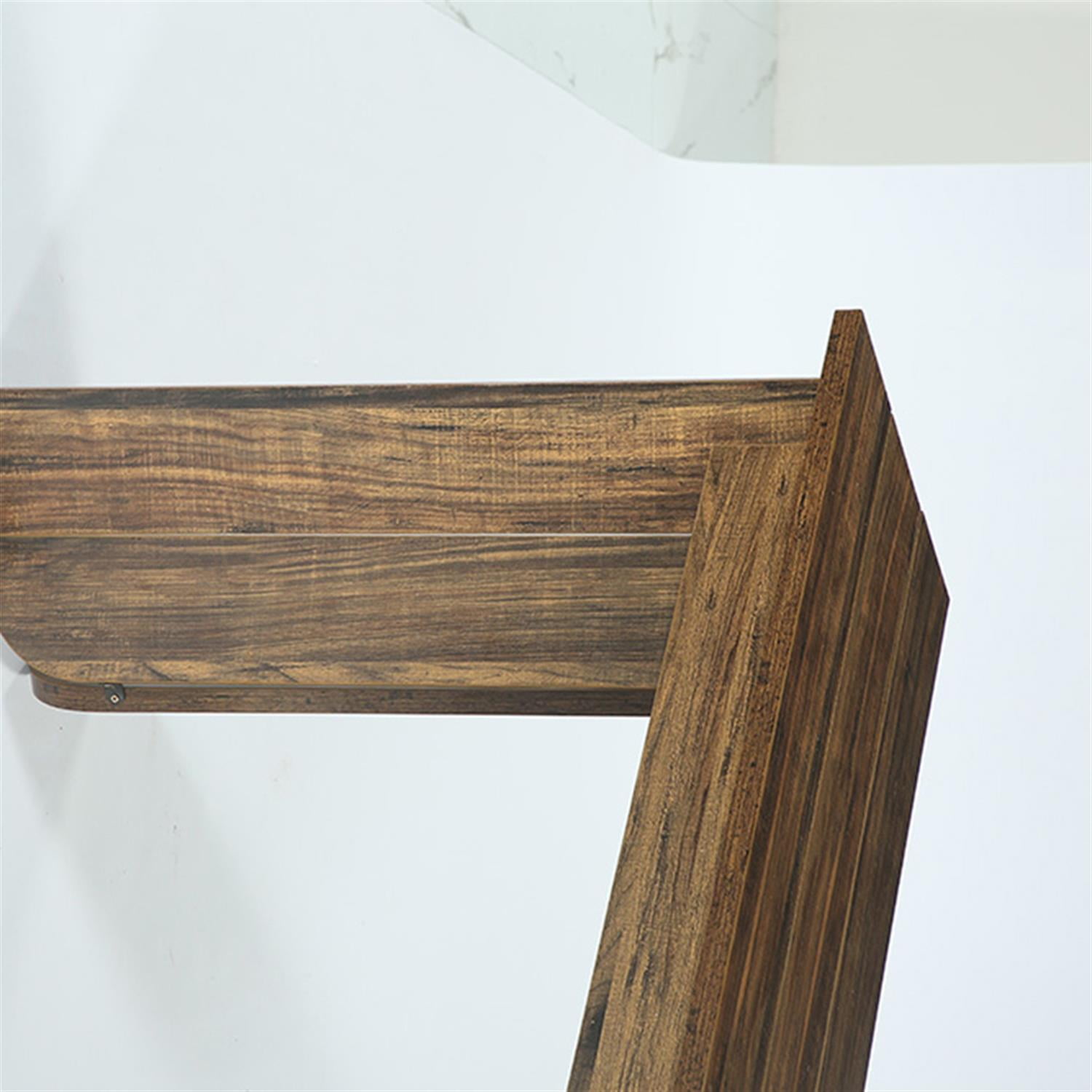 Demi Bonn 70.9" Console Table, Wood Sofa Table Hallway Table with Double Pedestal, Foyer Display Table, Brown