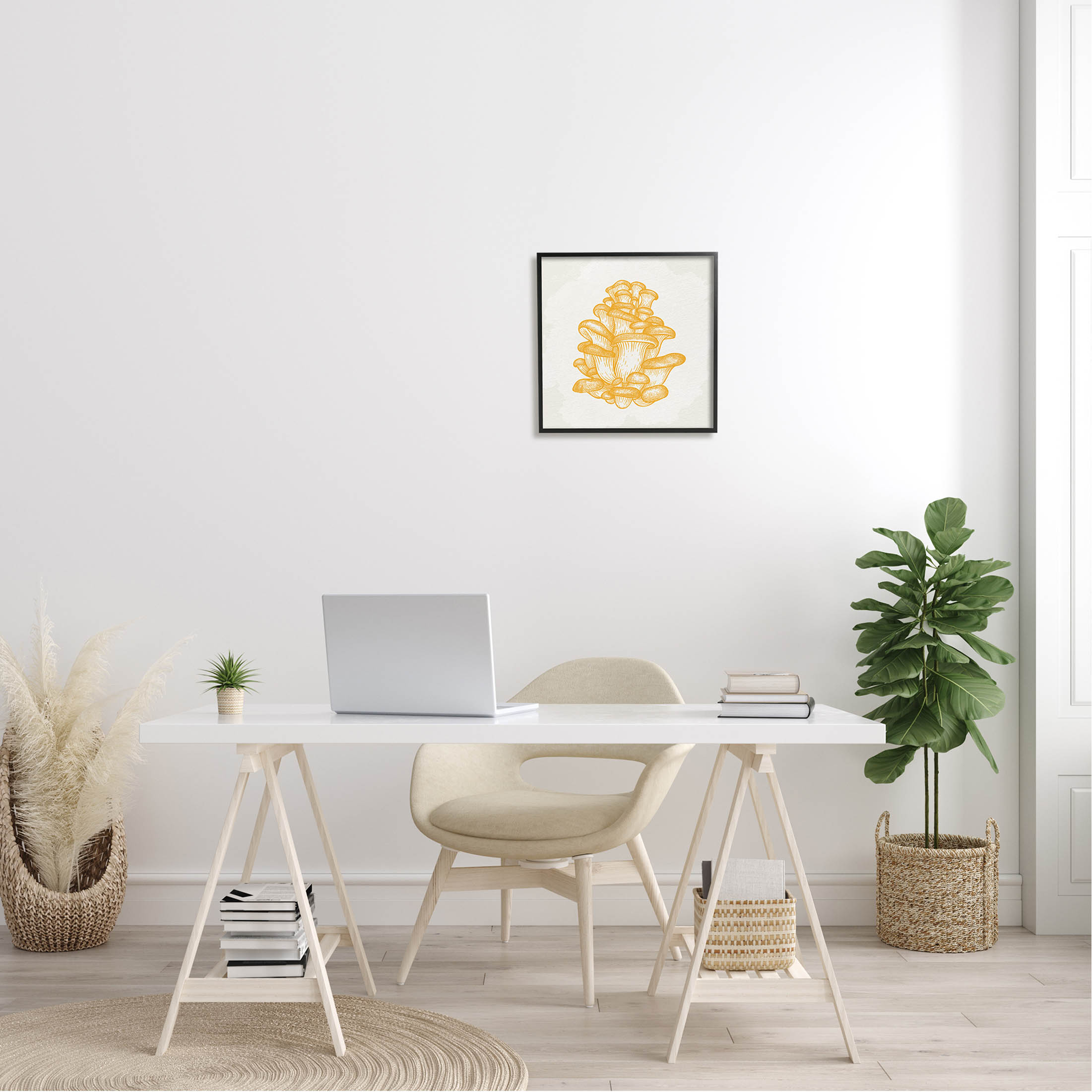 Stupell Industries Intricate Mushroom Forest Botanicals Graphic Art Black Framed Art Print Wall Art, Design by Kim Allen