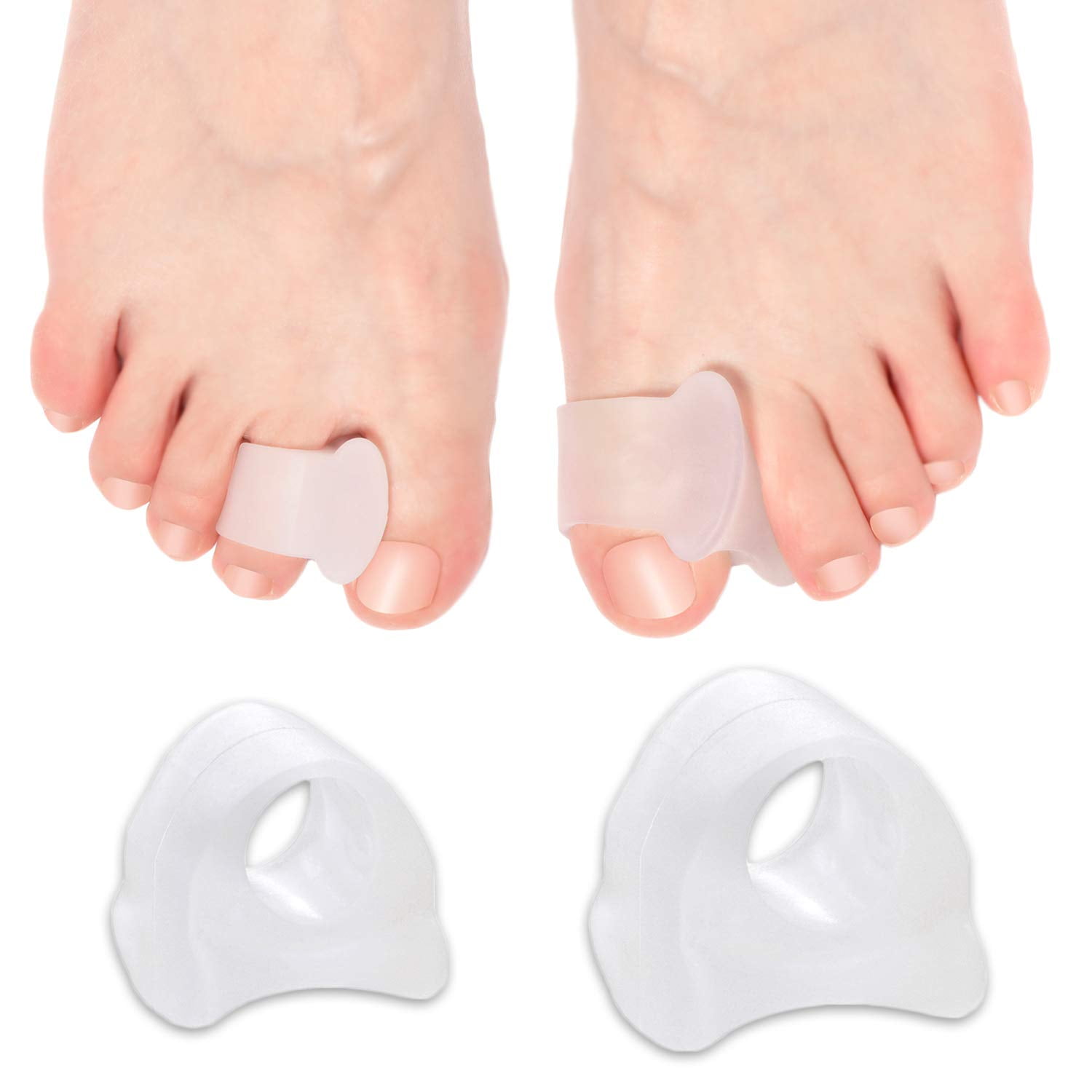 Peaoy 6Pcs Toe Separators with 2 Loops Silicone Bunion Corrector Big Toe  Spacer for Crooked and Overlap Toe (Beige)