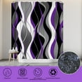thumbnail image 2 of 4Pcs Purple Shower Curtain Sets with Non-Slip Rugs, Toilet Lid Cover and Bath Mat, Black and Gray Bathroom Decor Set Accessories Fabric Waterproof Shower Curtains with 12 Hooks, 72 x 72 Inch, 2 of 5