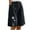 Black, variant on Lenpel Bermuda Shorts for Women Summer Elastic High Waisted Wide Leg Printed Casual Shorts Knee Length Shorts with Pockets