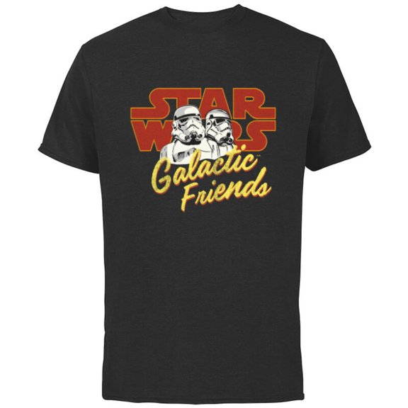 Star Wars Stormtroopers Galactic Friends - Short Sleeve Cotton T-Shirt for Adults - Customized-Black