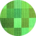 thumbnail image 1 of Ahgly Company Indoor Round Checkered Green Modern Area Rugs, 8' Round, 1 of 1