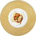 thumbnail image 3 of MODANU 4 Pack Large Polypropylene Woven Placemats for Dining Table, 15 inch Round Indoor Woven Fabric Table Mats, Heat Resistant Non-Slip Weave Placemats Handmade, Gold, 3 of 6