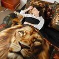 thumbnail image 4 of Manfei Kids Lion King Twin Bedding Sets 7-Piece, Jungle Wildlife Animal Bedding Comforter Set, Vintage Flower Reversible Sheet Sets, Microfiber Bedroom Decor, 4 of 7