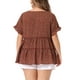 thumbnail image 3 of Top de Día de la Madre para Mujeres de Talla Grande Agnes Orinda, Blusa Boho Floral con Cuello en V, Mangas con Volantes, Blusas de Babydoll en Capas 1X Roja, 3 of 6