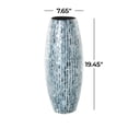 thumbnail image 4 of DecMode 19" Handmade Mosaic Inspired Blue Mother of Pearl Shell Vase, 4 of 14