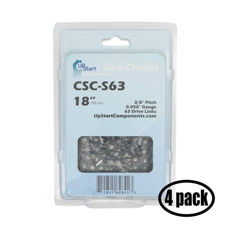 4 Pack Replacement 18-Inch S63 91PX Chainsaw Chain for Oregon S63 Saw Chain (18