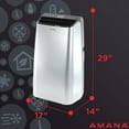 thumbnail image 3 of Amana 7,500 BTU (12,000 BTU ASHRAS) 115-V 450 Sq. ft. Portable Air Conditioner, Silver AMAP121AW-2, 3 of 17