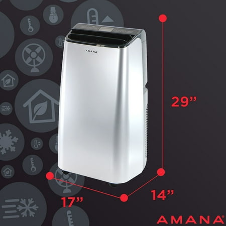 Amana - 450 Sq. Ft. Portable Air Conditioner - Silver/Gray