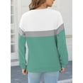 thumbnail image 6 of TEMOFON Womens Sweatshirts Long Sleeve Shirts for Fall Tops Crew Neck Winter Clothes Loose Fitting Tops for Women Colorblock Green L, 6 of 9