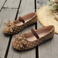 thumbnail image 4 of Women's Polka Dots Mary Jane Flats Dressy Comfortable Casual Shoes for Wedding Bridal Work Bow Round Toe Shoes, 4 of 9