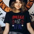 thumbnail image 3 of Patriotic Graphic T-Shirt, USA Est. 1776, Short Sleeve Crewneck Tee, Light Pink, Size 5XL, 3 of 6
