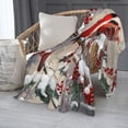 thumbnail image 2 of PHELIKA Snow Red Cardinal Winter Birds 09 All Season Soft Throw Blanket Lightweight Flannel Fleece Blankets 50"x40", 2 of 8