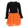 thumbnail image 4 of Girls Embroidered Candy Corn Cutie Tutu Dress Halloween Outfit (8Y, Orange), 4 of 5