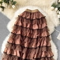 thumbnail image 4 of Women's High Waisted Maxi Tiered Skirt Multi Layered Ruffle Mesh Tulle A-Line Tutu Skirt Flowy Elegant Boho Style Skirt Formal Party Evening Wedding Guest Apparel, 4 of 6