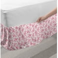 thumbnail image 2 of Underwater Bed Skirt, Pastel Soft Toned Monochrome Ocean Themed Pattern with Corals Reef, Elastic Bedskirt Dust Ruffle Wrap Around for Bedding Decor, 4 Sizes, Pale Pink and White, by Ambesonne, 2 of 2