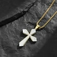 thumbnail image 2 of Metaljc Stainless Steel Cross Pendant  Necklace for Men, 24" Chain, Religious Jewelry Gift, 2 of 4
