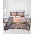 thumbnail image 2 of Twin XL Quilt Bedding Set, Vintage Door Coastal Reversible Summer Quilt 3 Pieces, Sunset Seaside Summer Beach Lightweight Bedspreads Coverlets with 2 Pillow Shams for All Seasons, 2 of 5