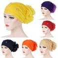 thumbnail image 2 of Yesbay Women Faux Pearl Flower Hat Hijab Hair Loss Head Scarf Turban Cap Wrap, 2 of 7