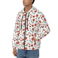 thumbnail image 3 of Uemuo Strawberries for Men's Fashion Full-zip Hoodies & Sweatshirts with Kangaroo Pocket, Zip-up Hooded Sweatshirt, Moisture Wicking & Breathable-Medium, 3 of 5