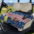thumbnail image 3 of Yuyamidu Star USA Flag Golf Cart Seat Covers with Front Pockets Soft Golf Cart Seat Towel Blanket for 2 Passenger Seats All Weather Protection 4th of July Decor, 3 of 8