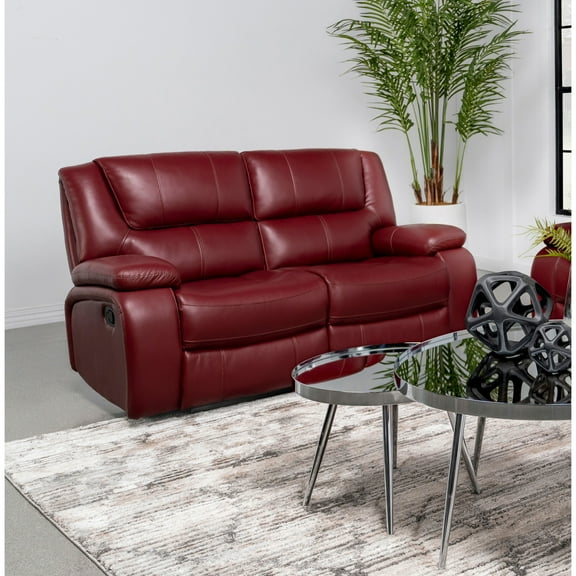 Miekor Furniture Elodie Red Upholstered Motion Reclining Loveseat MK7595