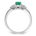 thumbnail image 3 of Primal Silver Sterling Silver Rhodium-plated Emerald and White Sapphire Ring, 3 of 7