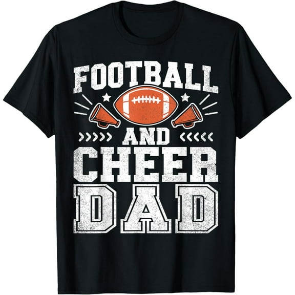 Vintage Football And Cheer Dad Daddy Cheerleader Player Fathers Day T-Shirt S-5XL - Trending Birrthday Tee Gifts Vintage Tee -Birthday Gifts