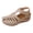 Khaki, variant on Womens Summer Sandals Bohemia Gladiator Closed Toe Wedge Heel Ankle Strap Slip on Platform Sandals