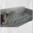 thumbnail image 5 of Cartoon Soft Flannel Fleece Blanket, Orange Tiger Animal Zoology Leaves Ornaments Nursery Themed Layout, Cozy Plush for Indoor and Outdoor Use, 50" x 60", Burnt Sienna and Pale Teal, by Ambesonne, 5 of 5