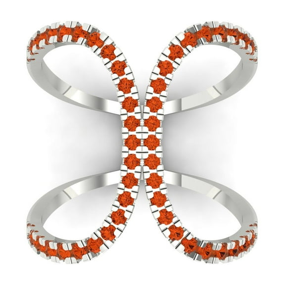 Statement Engagement Ring for Women - 0.5ct Simulated Red Diamond in 14K White Gold Promise Ring
