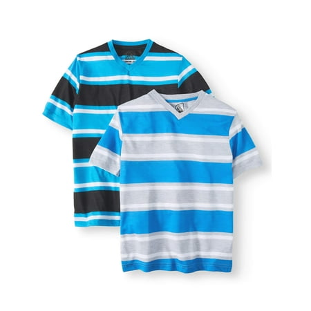 Oh Boy Stripes - Road Block Stripe V-Neck Jersey Tee, Value, 2-Pack Set (Little Boys)