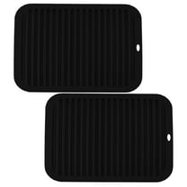 2 Pcs Stove Top Covers Wave Silicone Pad Heat Resistant Pot Holder Black