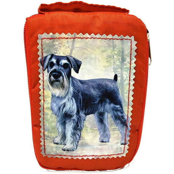 Schnauzer, Uncropped Foldable Tote Bag - Waterproof - Zippered Market Tote