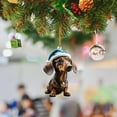thumbnail image 5 of 9PCS Christmas Dachshund Dog Ornaments 2D Acrylic Hanging Decorations, Cute Sausage Dog Tree Pendant for Holiday Party Home Decor, Funny Animal Car Interior Wall Gift, Winter Xmas Decor, 5 of 9