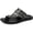 Black, variant on Punk Style Mens Leather Slides Non-Slip Man Flip-flops Summer Slippers Sandals Casual Beach Shoes Outdoor Comfortable Half Drag