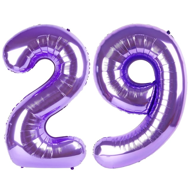 Globo número 29 morado de 102 cm para cumpleaños