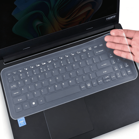 GJX Universal Keyboard Cover Skin for 15.6-16 Inch Laptop Notebook(Asus, Dell, Hp, Etc.), Ultra Thin Silicone Keyboard Protector, Waterproof & Dustproof, 13.17 X 5.08 Inch, Clear