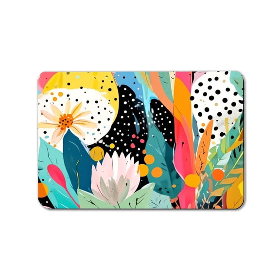 Colorful Boho Floral Welcome Rug, 24 x 36 inch, For Indoor And Outdoor Front Entry