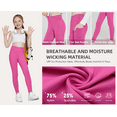 thumbnail image 6 of Oudiya Girls Athletic Leggings with Pockets High Waisted Crossover Yoga Pants Dance Workout Running Bottoms for Kids 5-14Y, 6 of 7