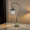 thumbnail image 6 of Lem 32 Inch Table Lamp- Classic Lantern- Glass Shade- Bronze Metal Finish, 6 of 6