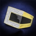 thumbnail image 1 of Men Gold & Rhodium 925 Sterling Silver Ring with AAA Grade CZ in Clear - Size 10, 1 of 1