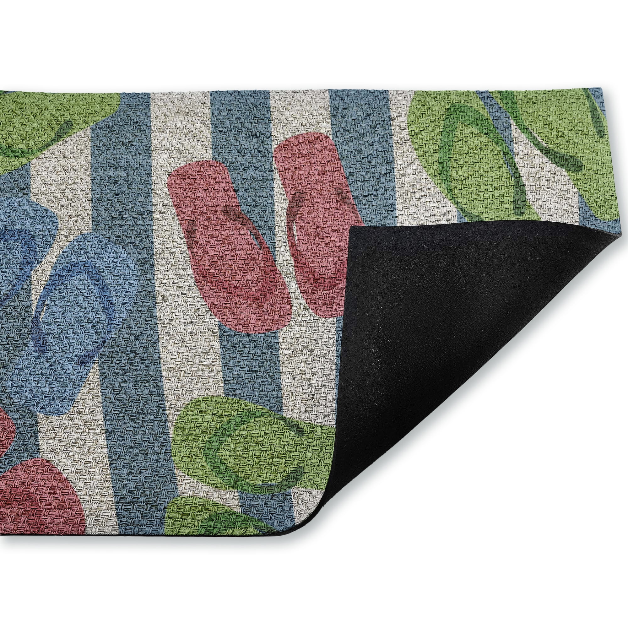 Stupell Industries Striped Flip Flop Design Floor Mat