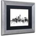 thumbnail image 2 of Trademark Fine Art "Indianapolis IN Skyline B&W" Canvas Art by Michael Tompsett, Black Matte, Silver Frame, 2 of 4